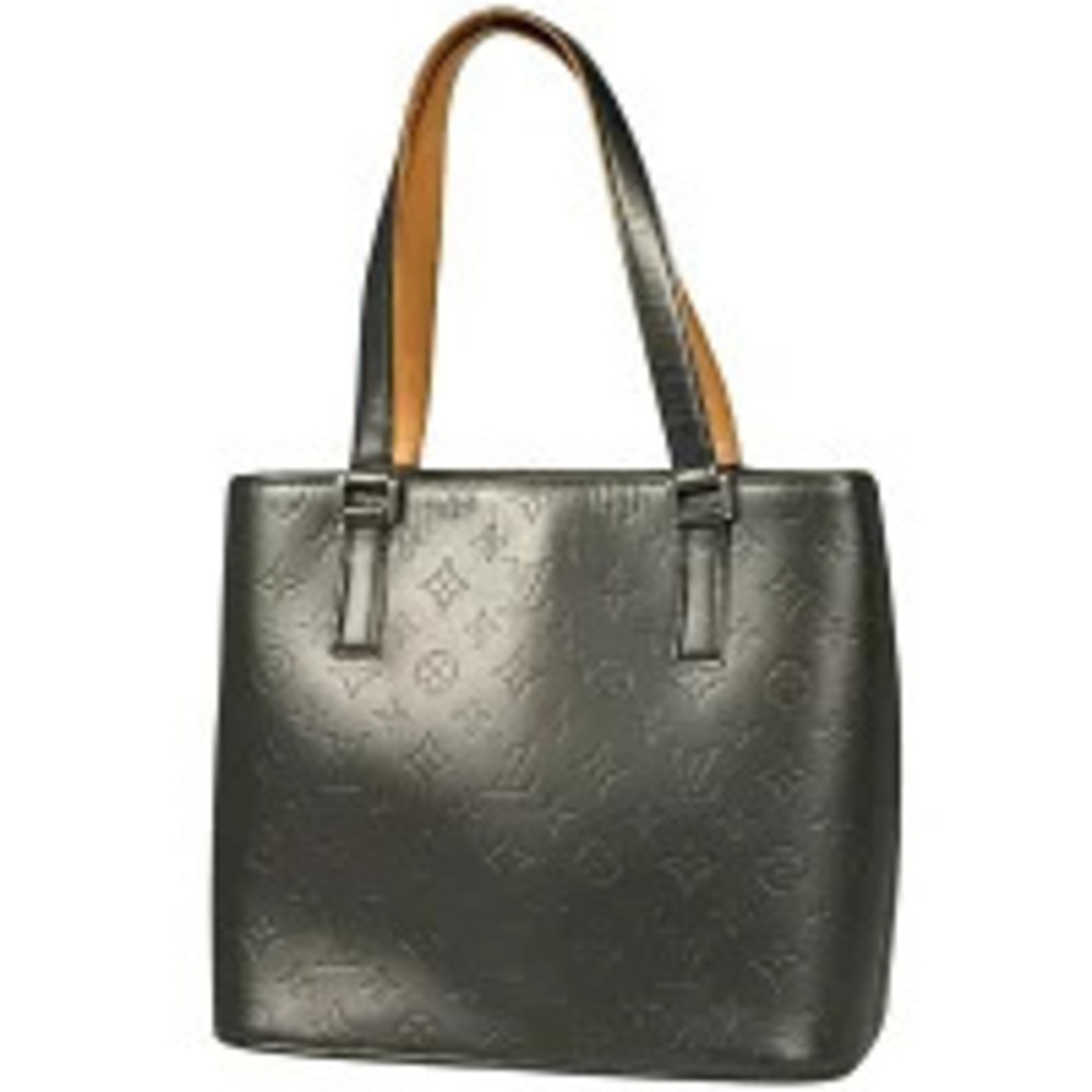Louis Vuitton Stockton Shoulder Bag Handbag Tote Monogram Matte Noir Black
